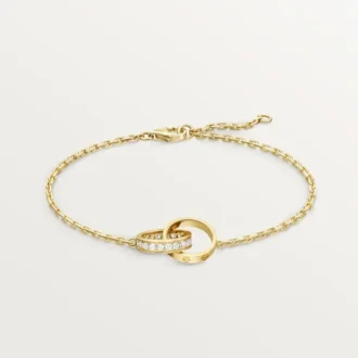 Love-armbånd, på kjede, halvbelagt