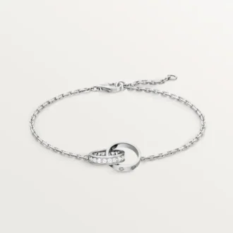 Love-armbånd, på kjede, halvbelagt