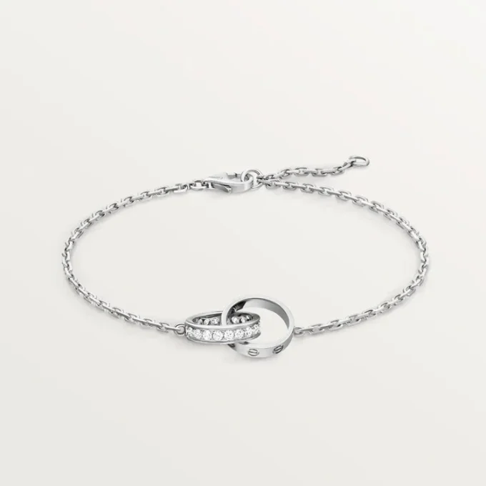 Love-armbånd, på kjede, halvbelagt