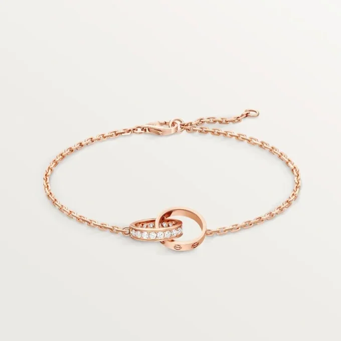 Love-armbånd, på kjede, halvbelagt