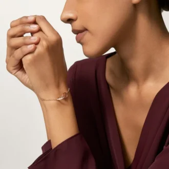 Love-armbånd, på kjede, halvbelagt