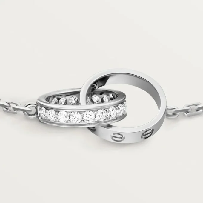 Love-armbånd, på kjede, halvbelagt