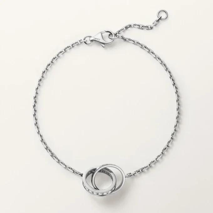 Love-armbånd, på kjede, halvbelagt