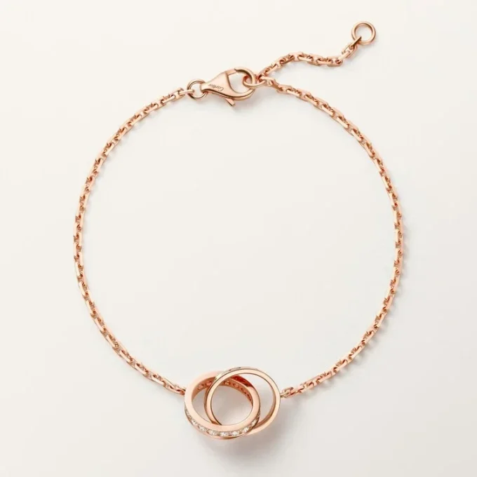 Love-armbånd, på kjede, halvbelagt