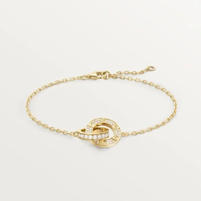 Love-armbånd, på kjede, pavé