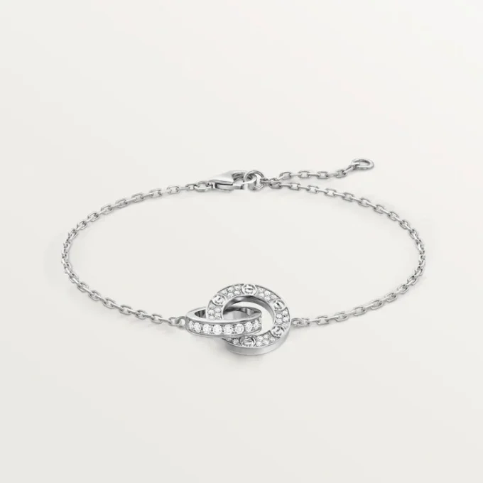 Love-armbånd, på kjede, pavé
