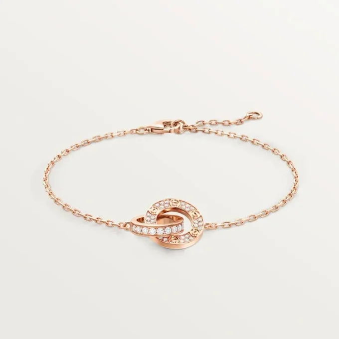 Love-armbånd, på kjede, pavé
