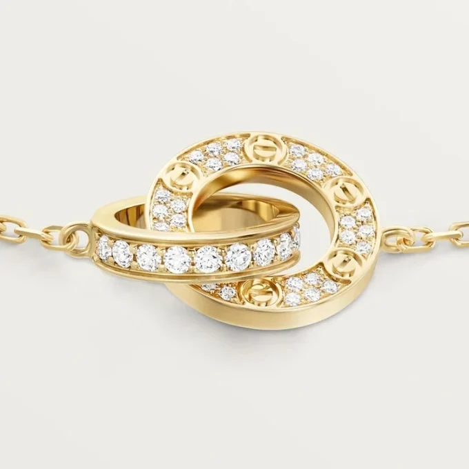 Love-armbånd, på kjede, pavé