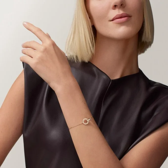 Love-armbånd, på kjede, pavé