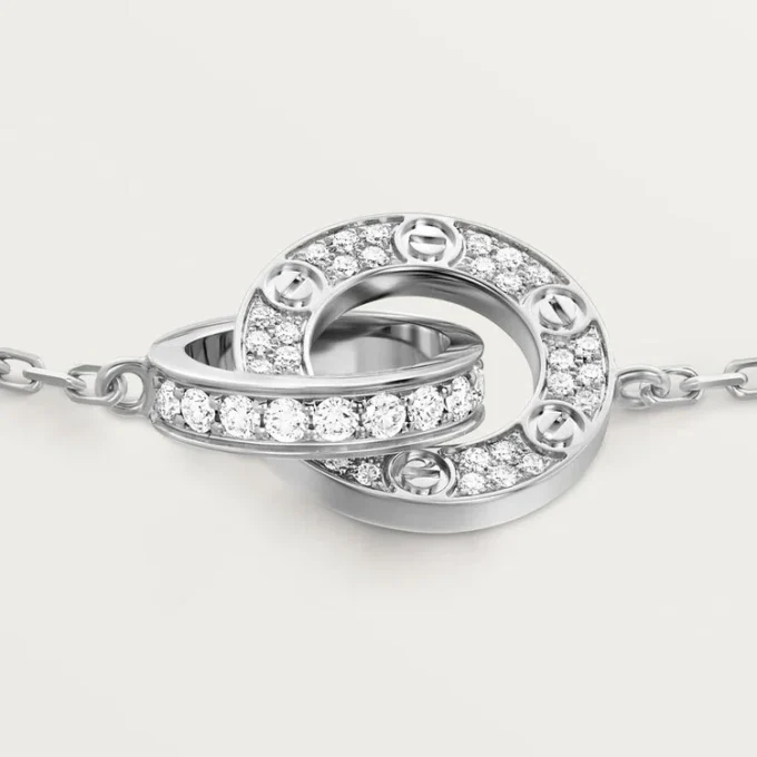 Love-armbånd, på kjede, pavé