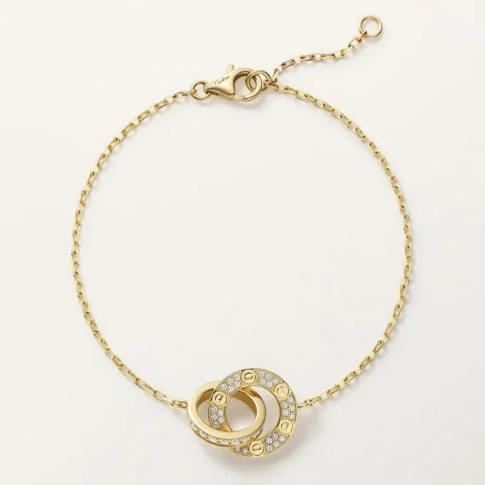 Love-armbånd, på kjede, pavé