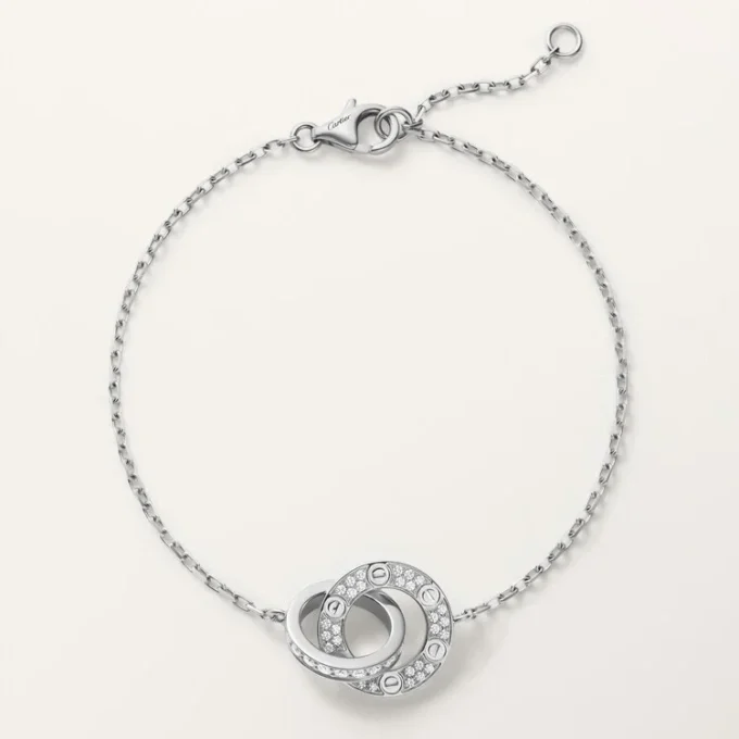 Love-armbånd, på kjede, pavé