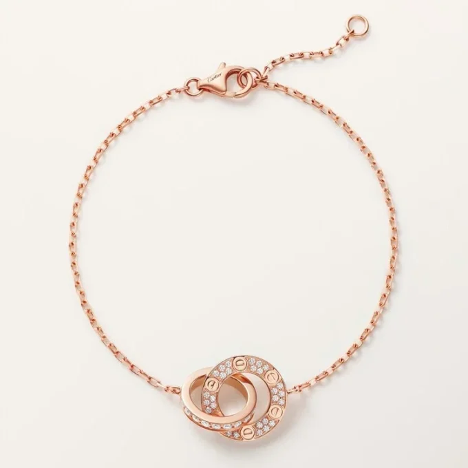 Love-armbånd, på kjede, pavé