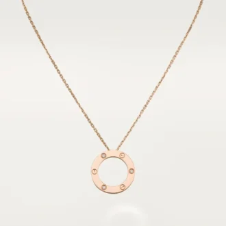 Love-halskjede, 3 diamanter – rosagull, diamanter – Cartier