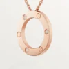 Love-halskjede, 3 diamanter – rosagull, diamanter – Cartier