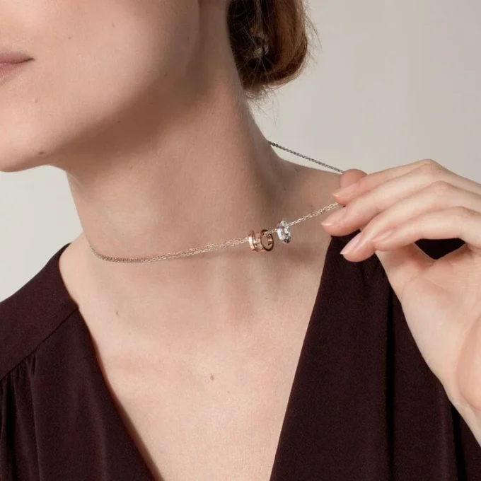 Love-halskjede, 6 diamanter – Rosagull, hvitt gull, diamanter – Cartier