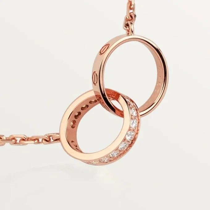Love-halskjede, diamanter – rosagull, diamanter – Cartier