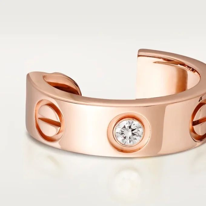 Love-øreringer – rosa gull, diamanter – Cartier