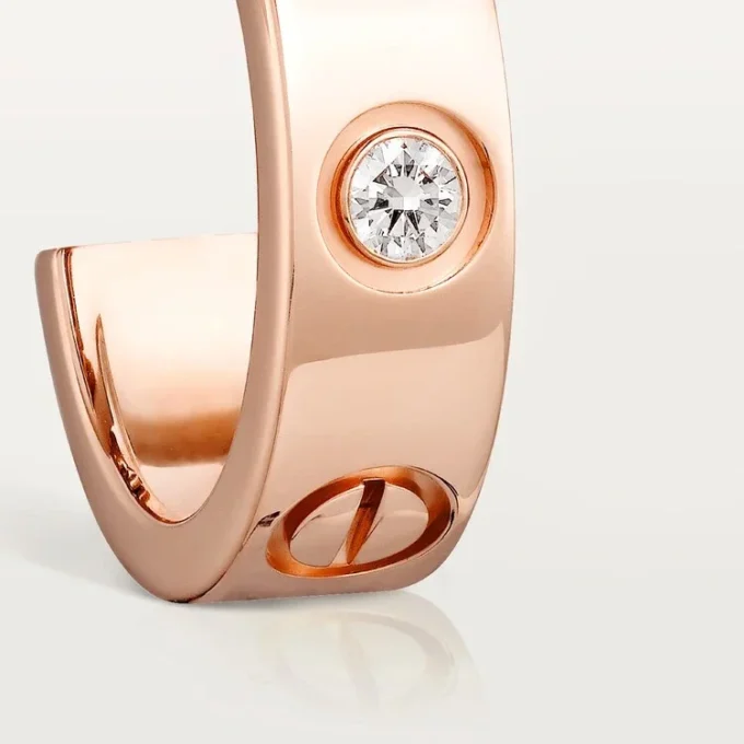 Love-øreringer – rosa gull, diamanter – Cartier