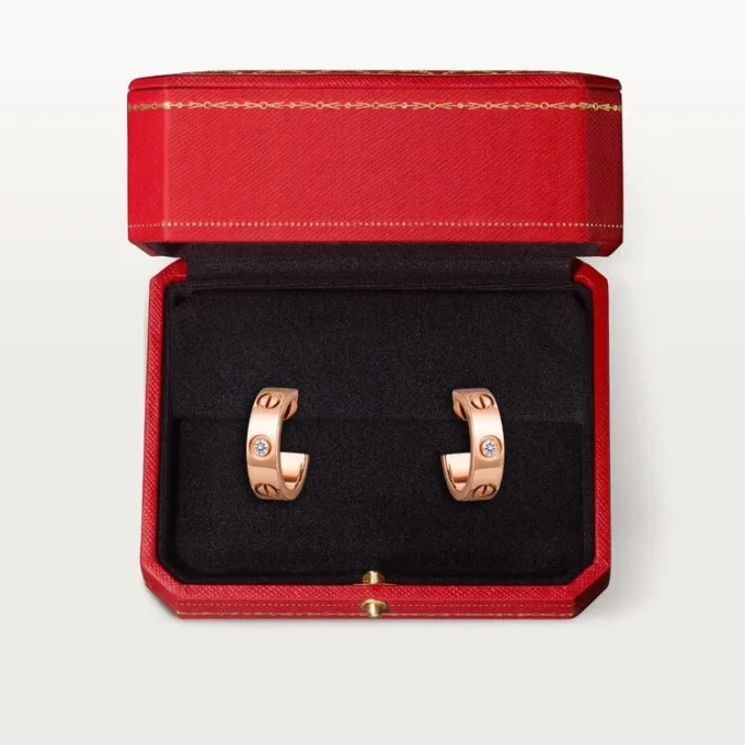 Love-øreringer – rosa gull, diamanter – Cartier