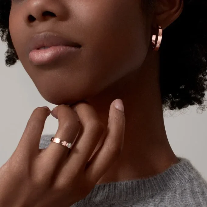 Love-øreringer – Rosegull, diamant – Cartier