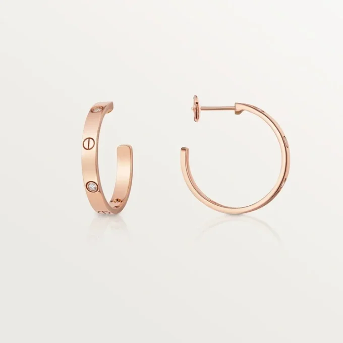 Love-øreringer – Rosegull, diamant – Cartier
