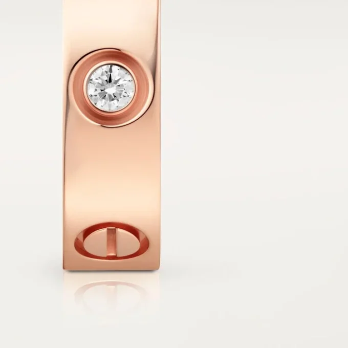 Love-ring, 3 diamanter – Rosagull, Diamanter – Cartier