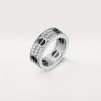 Love-ring, diamantbelagt, keramikk – hvitt gull, keramikk, diamanter – Cartier