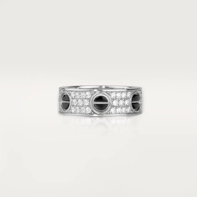 Love-ring, diamantbelagt, keramikk – hvitt gull, keramikk, diamanter – Cartier
