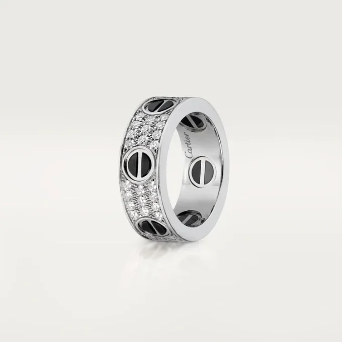 Love-ring, diamantbelagt, keramikk – hvitt gull, keramikk, diamanter – Cartier