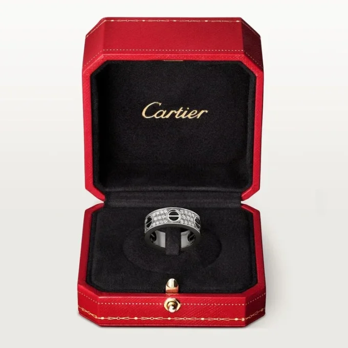 Love-ring, diamantbelagt, keramikk – hvitt gull, keramikk, diamanter – Cartier