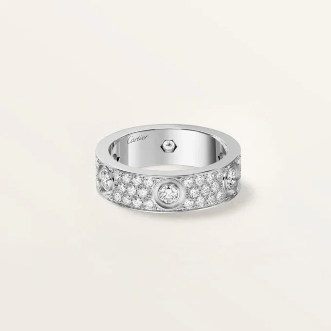 Love-ring, klassisk modell, pavé, 6 diamanter