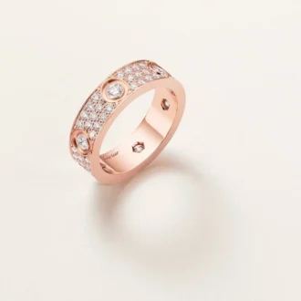 Love-ring, klassisk modell, pavé, 6 diamanter
