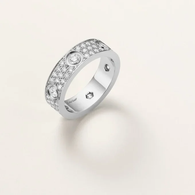 Love-ring, klassisk modell, pavé, 6 diamanter