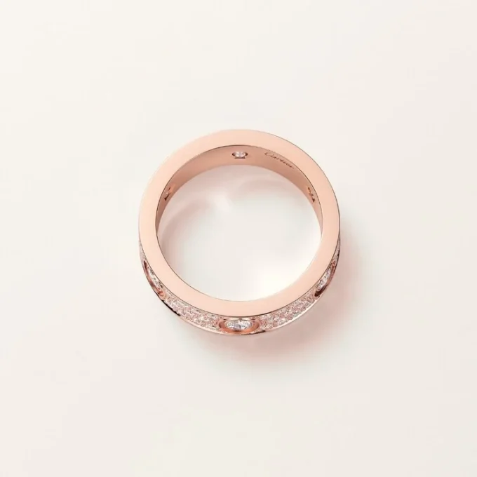 Love-ring, klassisk modell, pavé, 6 diamanter
