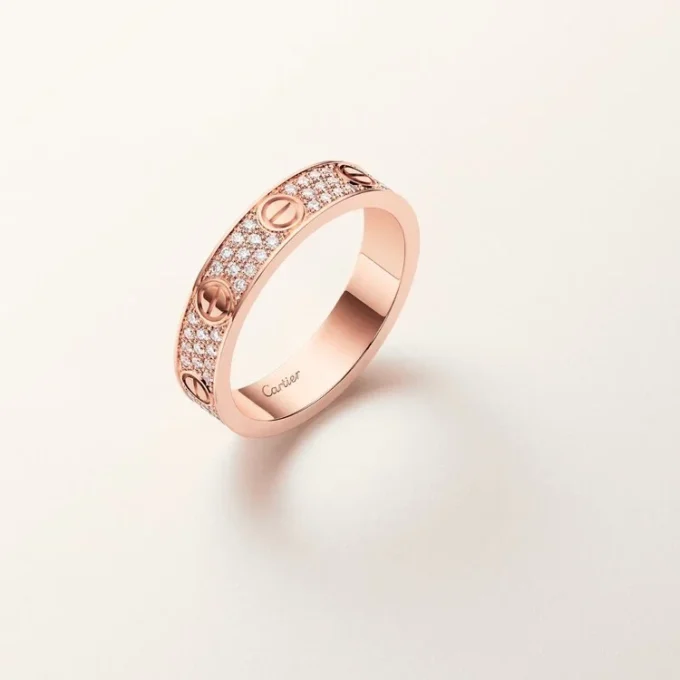 Love-ring, liten modell, pavé