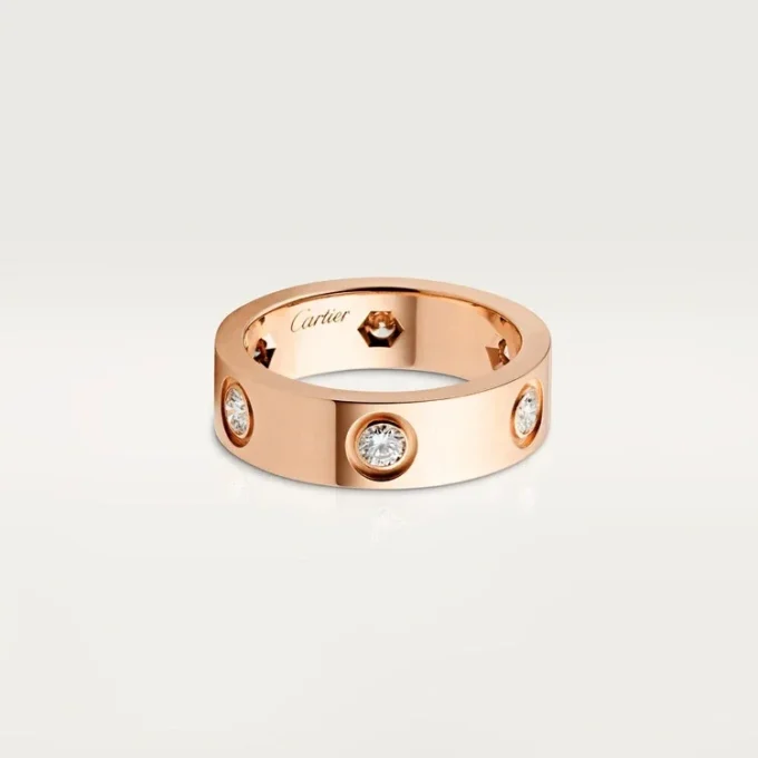 Love-ring – rosagull, diamanter – Cartier