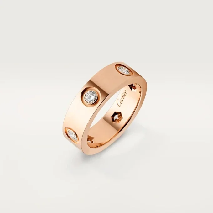 Love-ring – rosagull, diamanter – Cartier