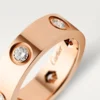 Love-ring – rosagull, diamanter – Cartier