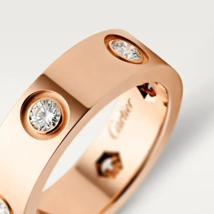 Love-ring – rosagull, diamanter – Cartier