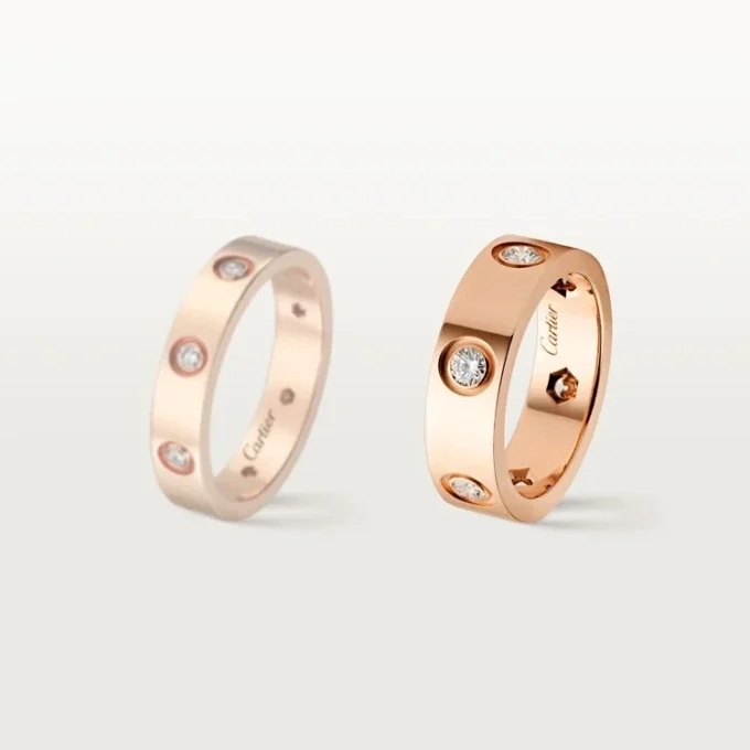 Love-ring – rosagull, diamanter – Cartier