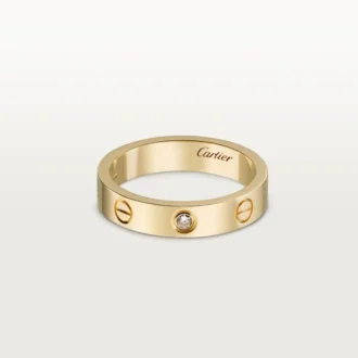 Love-vielsesring, 1 diamant – gult gull, diamant – Cartier