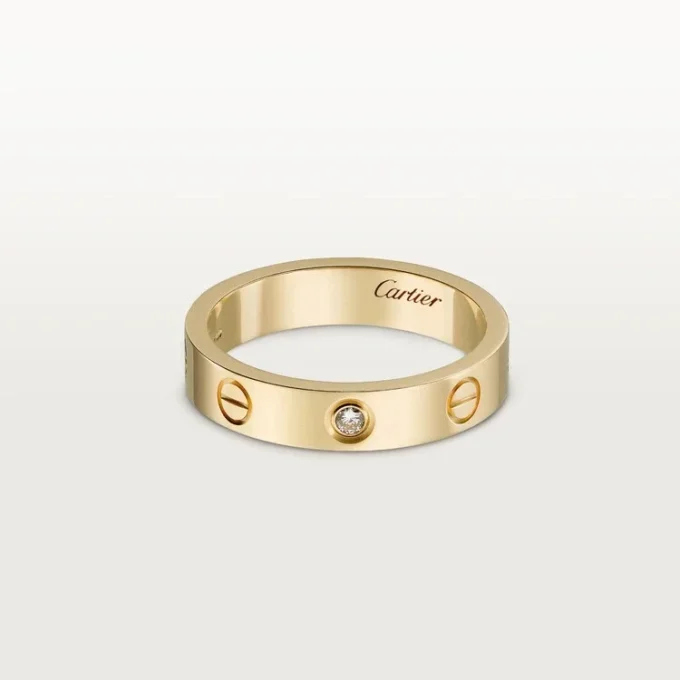 Love-vielsesring, 1 diamant – gult gull, diamant – Cartier
