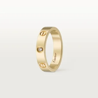 Love-vielsesring, 1 diamant – gult gull, diamant – Cartier