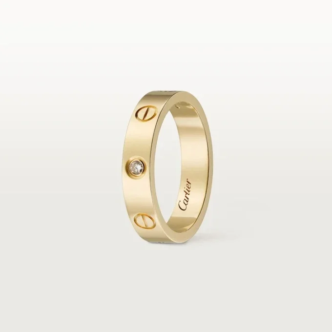 Love-vielsesring, 1 diamant – gult gull, diamant – Cartier