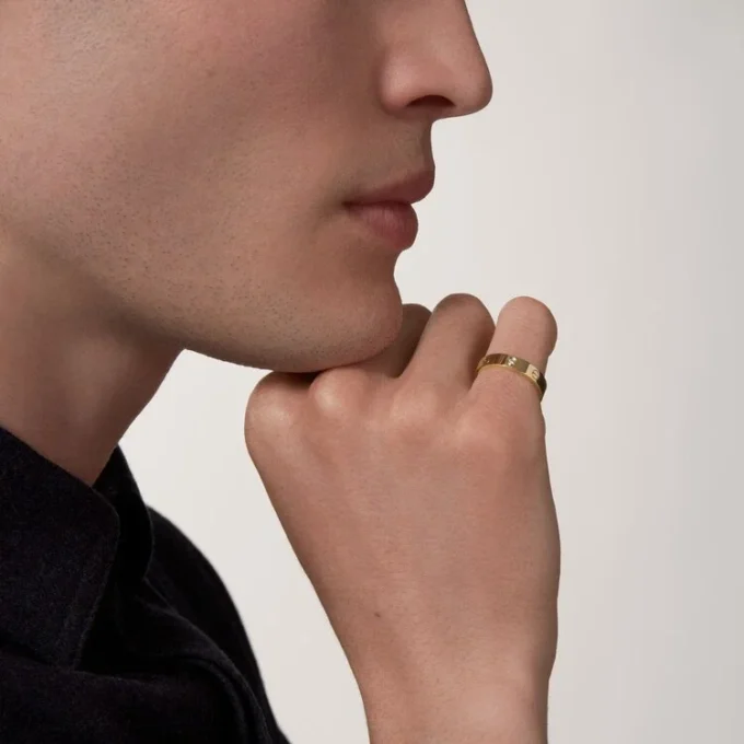 Love-vielsesring, 1 diamant – gult gull, diamant – Cartier
