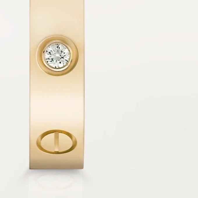 Love-vielsesring, 1 diamant – gult gull, diamant – Cartier