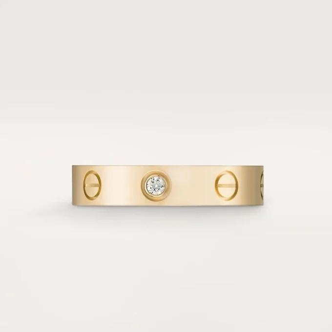 Love-vielsesring, 1 diamant – gult gull, diamant – Cartier