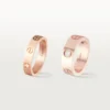 Love-vielsesring, 1 diamant – rosagull, diamant – Cartier