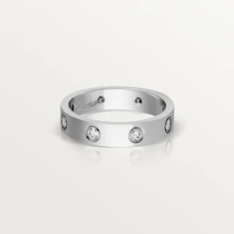 Love-vielsesring, 8 diamanter – hvitt gull, diamanter – Cartier